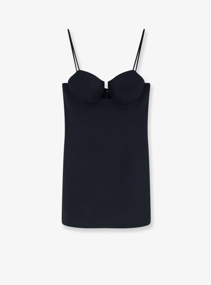 Givenchy Cutaway Satin Mini Dress 38 Black