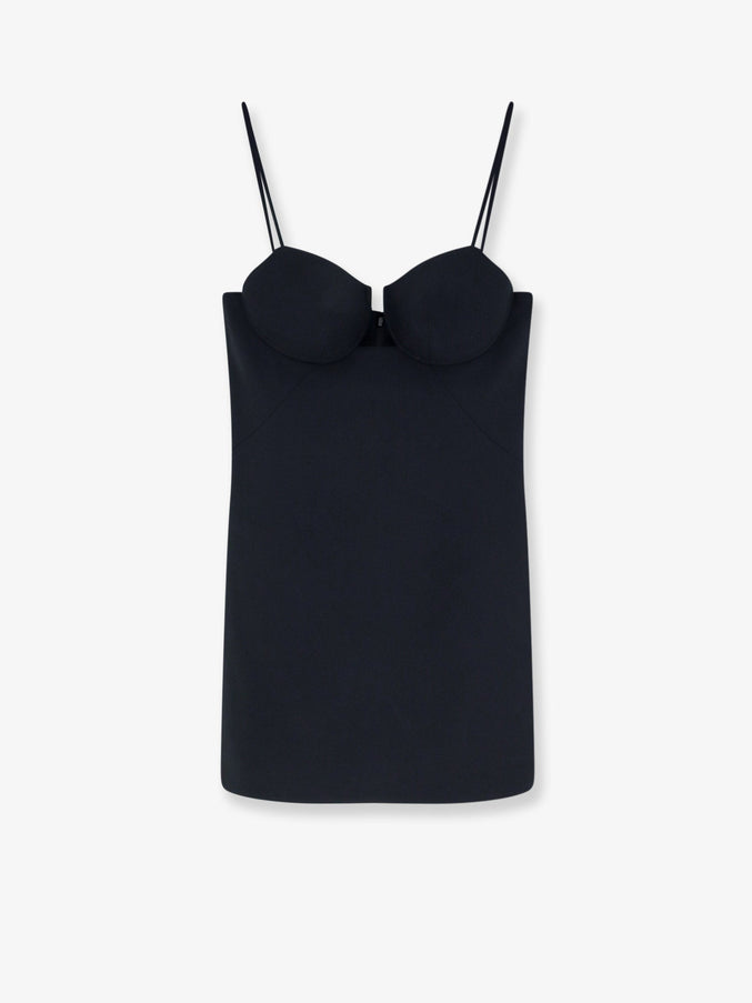 Givenchy Cutaway Satin Mini Dress 38 Black