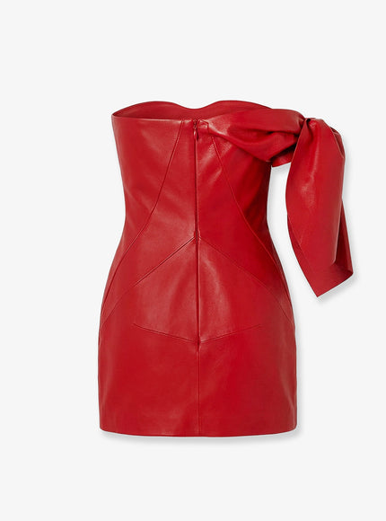 Givenchy Leather Bustier Dress With Bow Detail