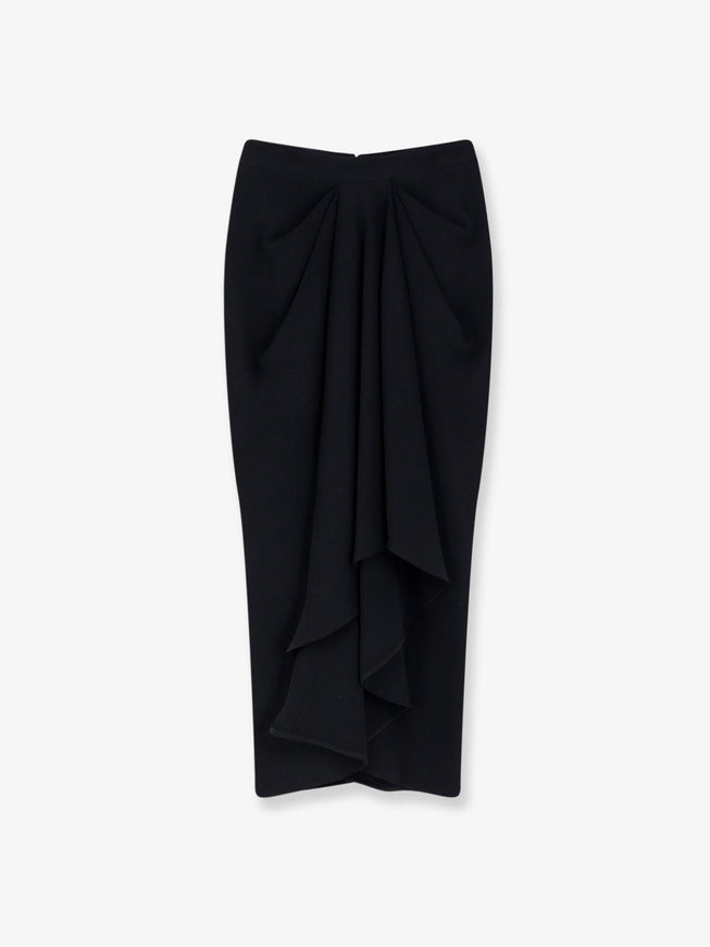 Givenchy Draped Midi Skirt Black