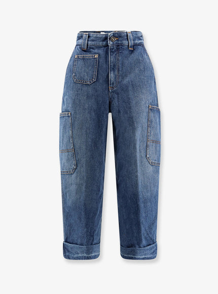 Givenchy Jeans With Logo Embroidery Medium Blue