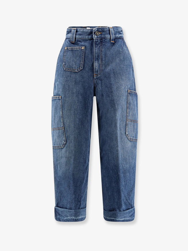 Givenchy Jeans With Logo Embroidery Medium Blue