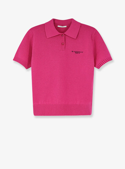 Givenchy Wool And Cashmere Polo Shirt Fuchsia