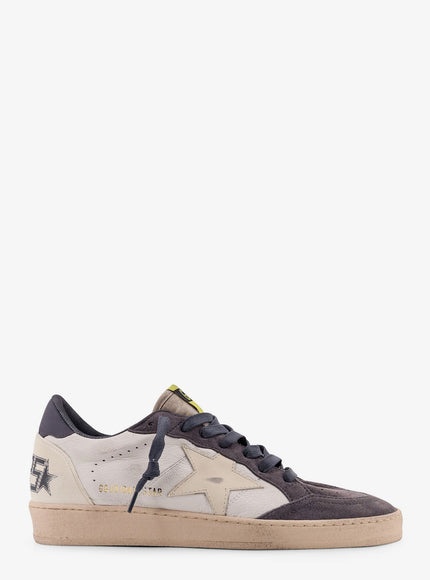 Golden Goose Deluxe Brand Ballstar Leather Sneakers And Suede With Side Logo Whitebeigeblue