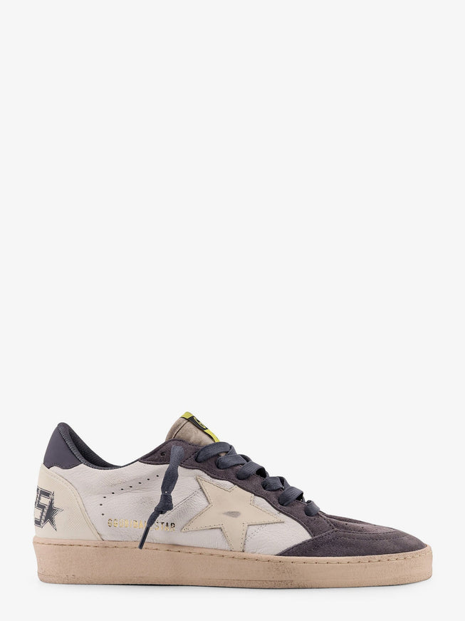Golden Goose Deluxe Brand Ballstar Leather Sneakers And Suede With Side Logo Whitebeigeblue