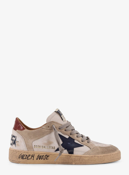 Golden Goose Deluxe Brand Ball Star Double Quarter Leather Sneakers White Beige Ink Blue Brown