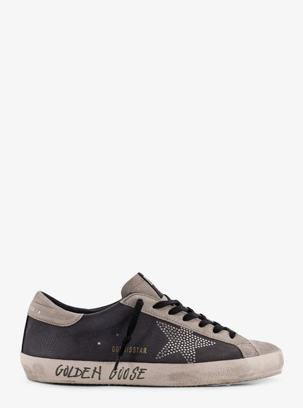 Golden Goose Deluxe Brand Superstar Leather Sneakers With Side Logo Antracite
