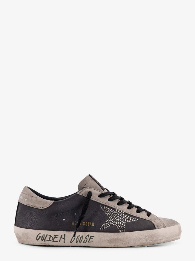 Golden Goose Deluxe Brand Superstar Leather Sneakers With Side Logo Antracite