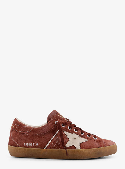 Golden Goose Deluxe Brand Super Star Double Quarter Suede Sneakers Red Rust White