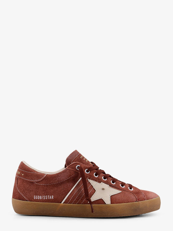 Golden Goose Deluxe Brand Super Star Double Quarter Suede Sneakers Red Rust White