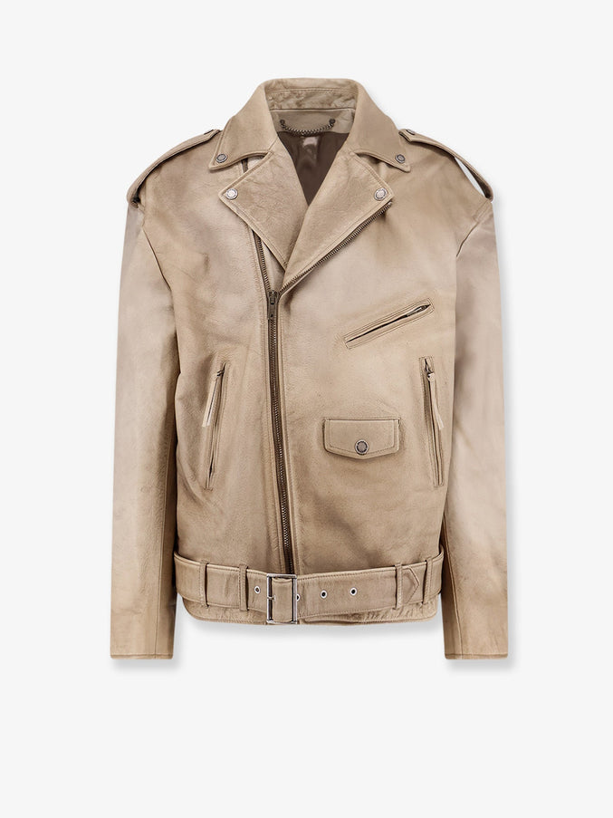 Golden Goose Deluxe Brand Phoebe Over Leather Jacket Mellow Buff