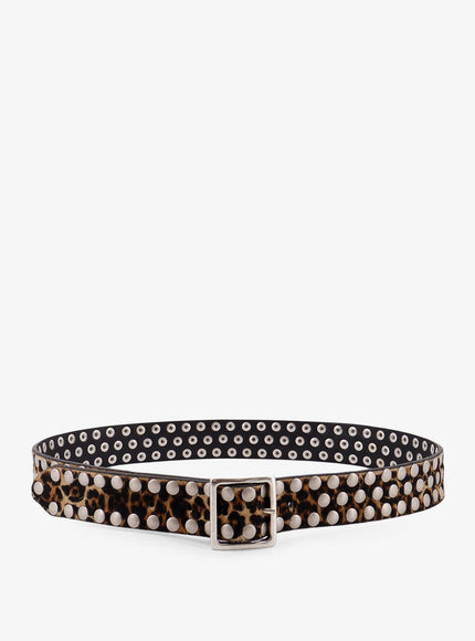 Golden Goose Deluxe Brand Leo Leather Belt 100 Beige Brown Leo Black