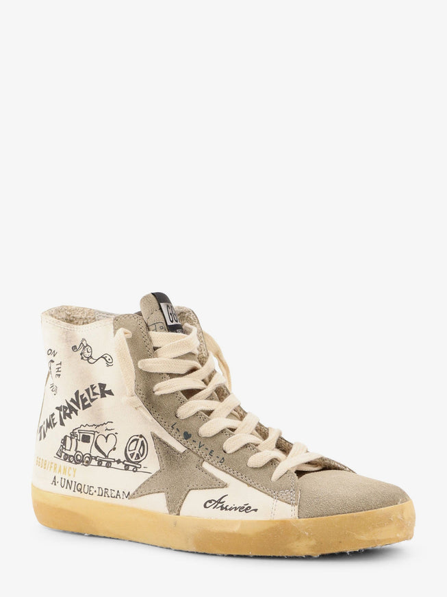 Golden Goose Deluxe Brand Leather Sneakers With All-Over Francy Journey Print