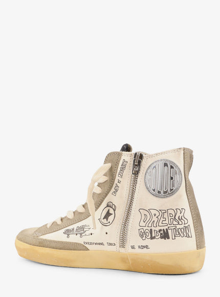 Golden Goose Deluxe Brand Leather Sneakers With All-Over Francy Journey Print