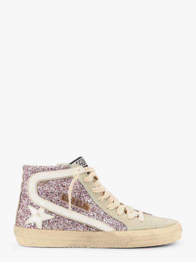 Golden Goose Deluxe Brand Leather Sneakers With All-Over Glitter Detail Lilacsand