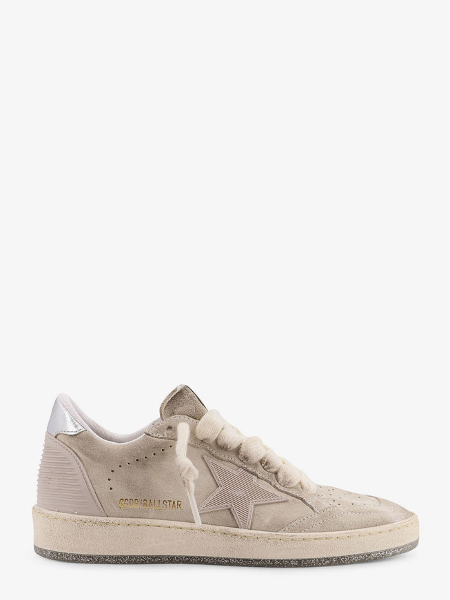 Golden Goose Deluxe Brand Ballstar Suede Sneakers With Logo Patch On The Side Grey Silver
