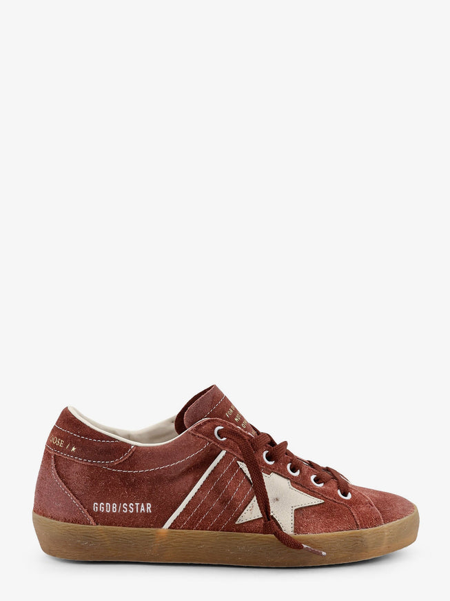 Golden Goose Deluxe Brand Super Star Suede Sneakers With Logo On The Side Red Rust White