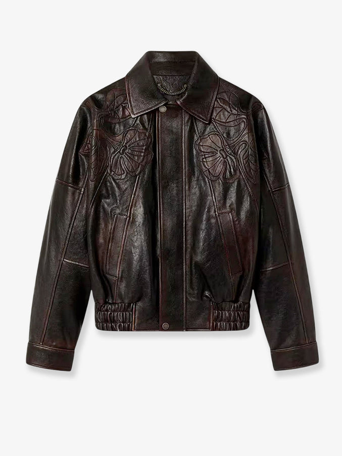 Golden Goose Deluxe Brand Palmer Leather Jacket Port Royale