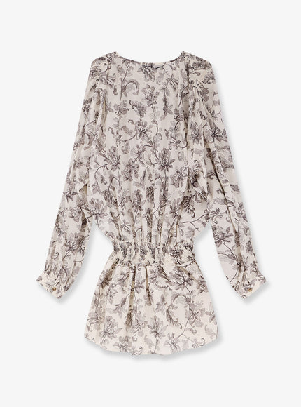 Golden Goose Deluxe Brand Short Cotton Dress With Floral Pattern