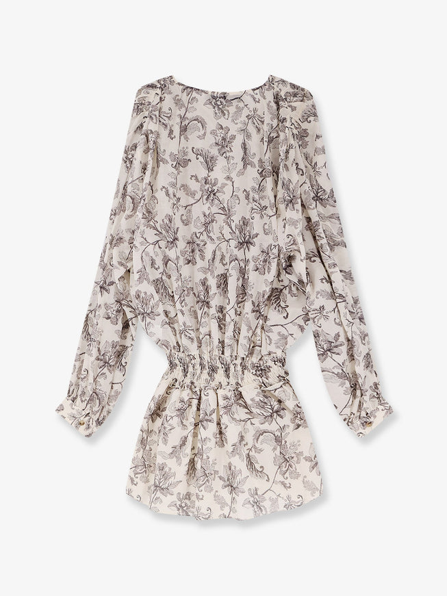 Golden Goose Deluxe Brand Short Cotton Dress With Floral Pattern