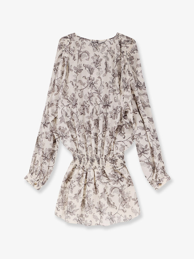 Golden Goose Deluxe Brand Short Cotton Dress With Floral Pattern