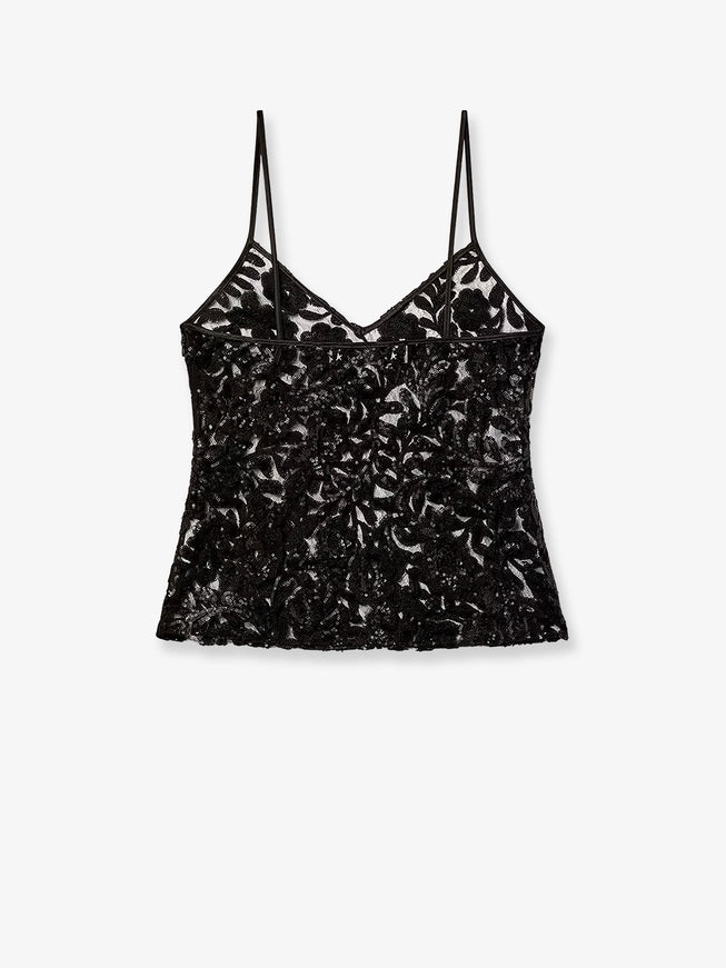Golden Goose Deluxe Brand Tulle Top With Sequins Embroidery