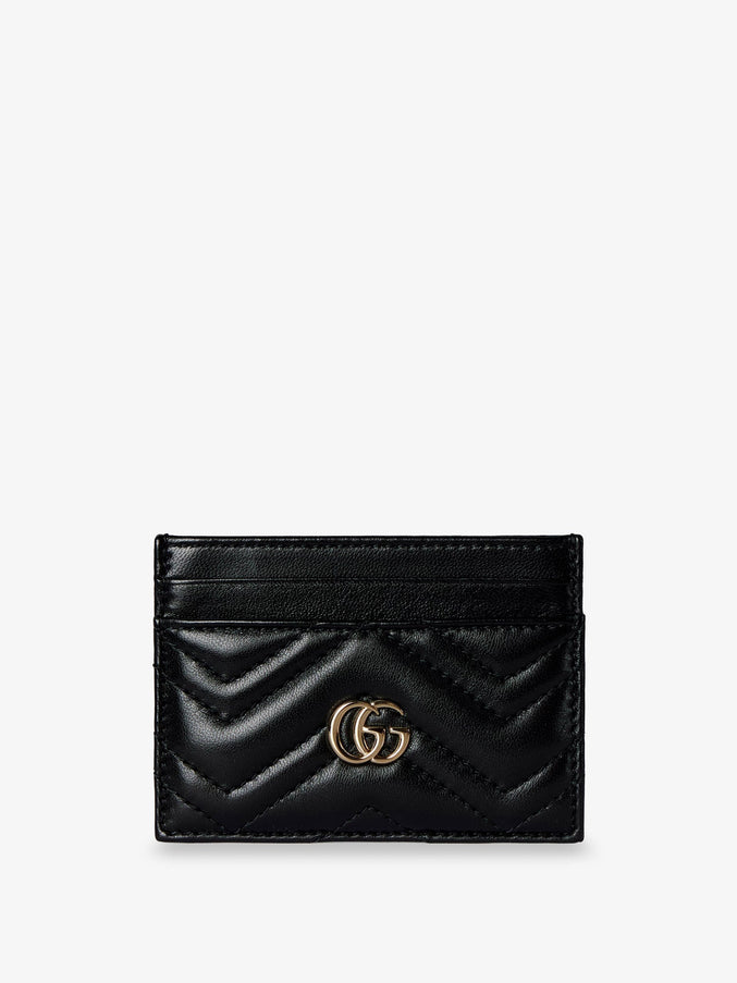 Gucci Gg Marmont Leather Card Holder Uni Black