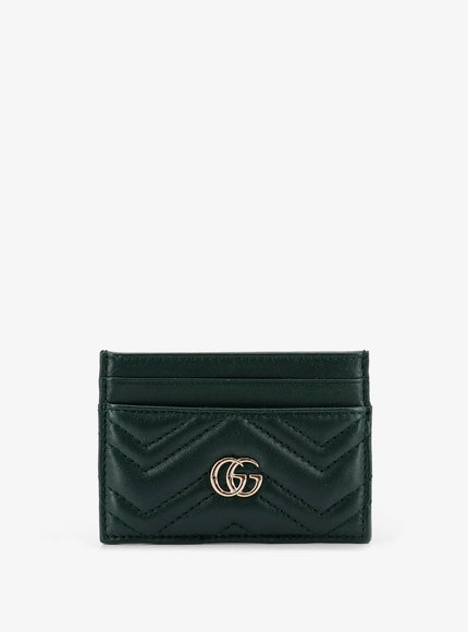 Gucci Gg Marmont Leather Card Holder Uni Green
