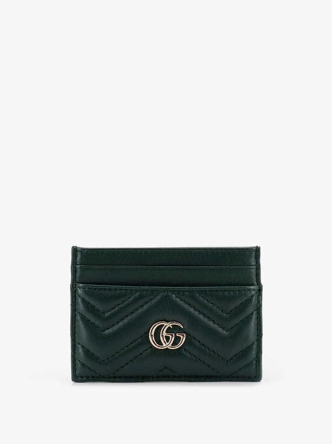 Gucci Gg Marmont Leather Card Holder Uni Green