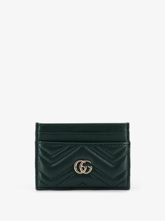 Gucci Gg Marmont Leather Card Holder Uni Green