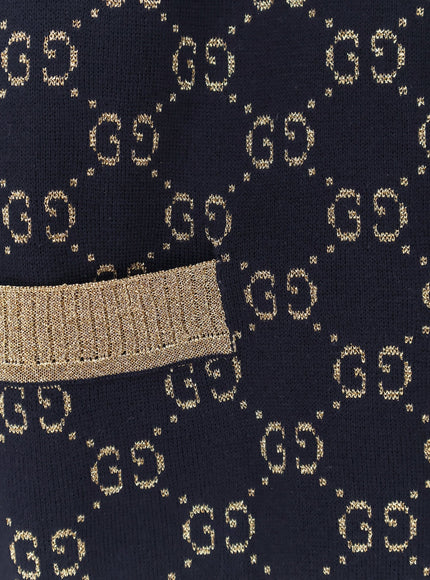 Gucci Cotton Blend Cardigan With All-Over Gg Logo