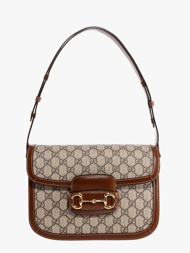 Gucci Gucci Horsebit 1955 Gg Coated Canvas Crossbody Bag Uni Brown Sugar
