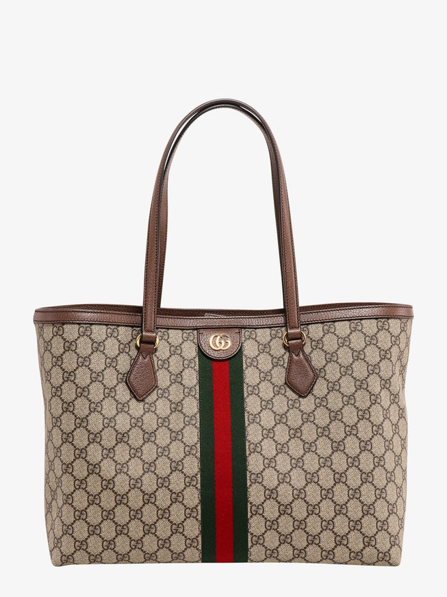 Gucci Coated Canvas Ophidia Shopping Bag With Supreme Gg Fabric Uni Beige