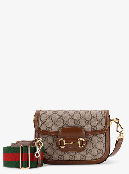 Gucci Coated Canvas Gucci Horsebit 1955 Crossbody Bag With Gg Supreme Motif Uni Brown Sugar