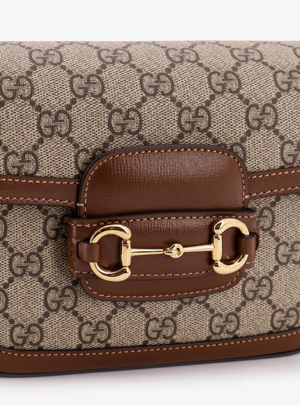 Gucci Coated Canvas Gucci Horsebit 1955 Crossbody Bag With Gg Supreme Motif