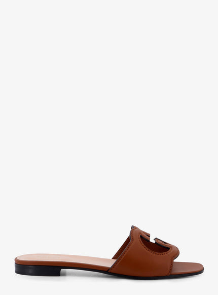 Gucci Leather Sandals With Gg Incrocio Cut-Out Detail Cuir