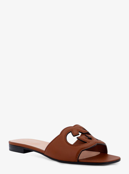 Gucci Leather Sandals With Gg Incrocio Cut-Out Detail