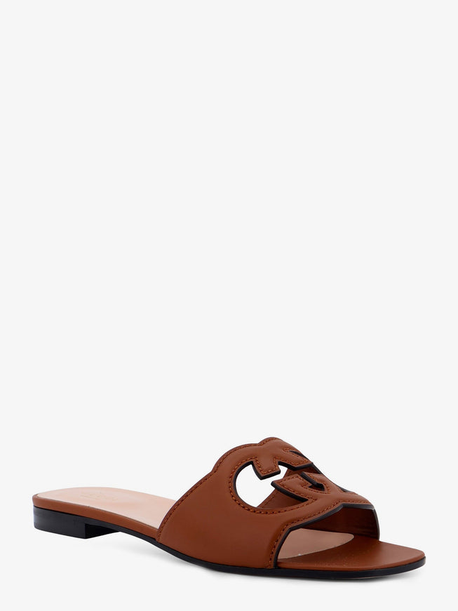 Gucci Leather Sandals With Gg Incrocio Cut-Out Detail
