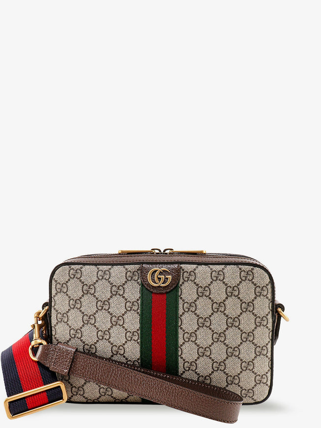 Gucci Ophidia GG Supreme Fabric and Leather Bag Uni Brown