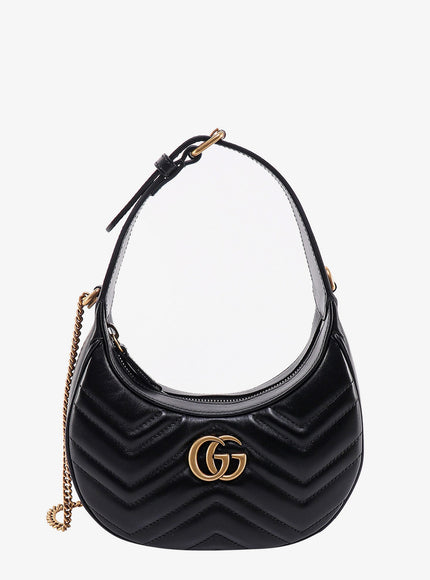 Gucci Gg Marmont Quilted Leather Shoulder Bag With Metal Gg Logo Uni Nero