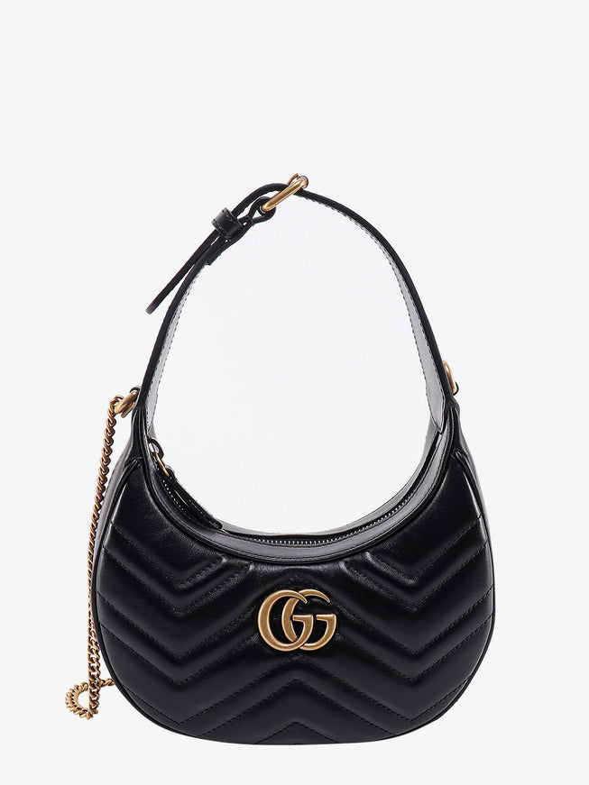Gucci Gg Marmont Quilted Leather Shoulder Bag With Metal Gg Logo Uni Nero