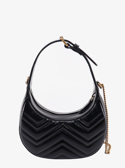Gucci Gg Marmont Quilted Leather Shoulder Bag With Metal Gg Logo