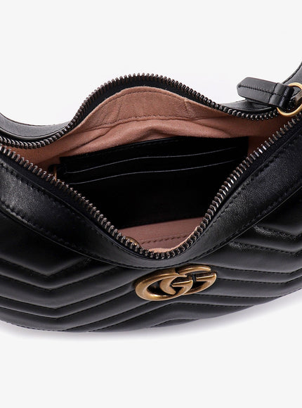 Gucci Gg Marmont Quilted Leather Shoulder Bag With Metal Gg Logo