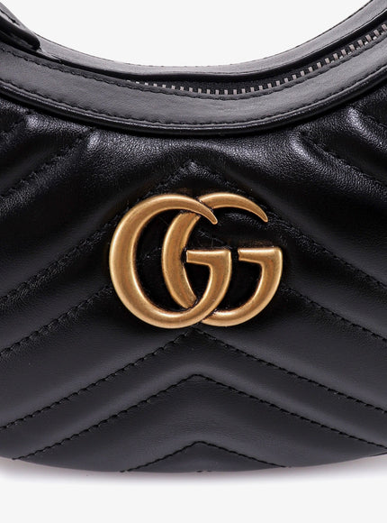 Gucci Gg Marmont Quilted Leather Shoulder Bag With Metal Gg Logo
