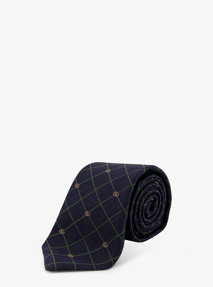 Gucci Griglia Silk And Wool Tie Uni Anthracite L Green