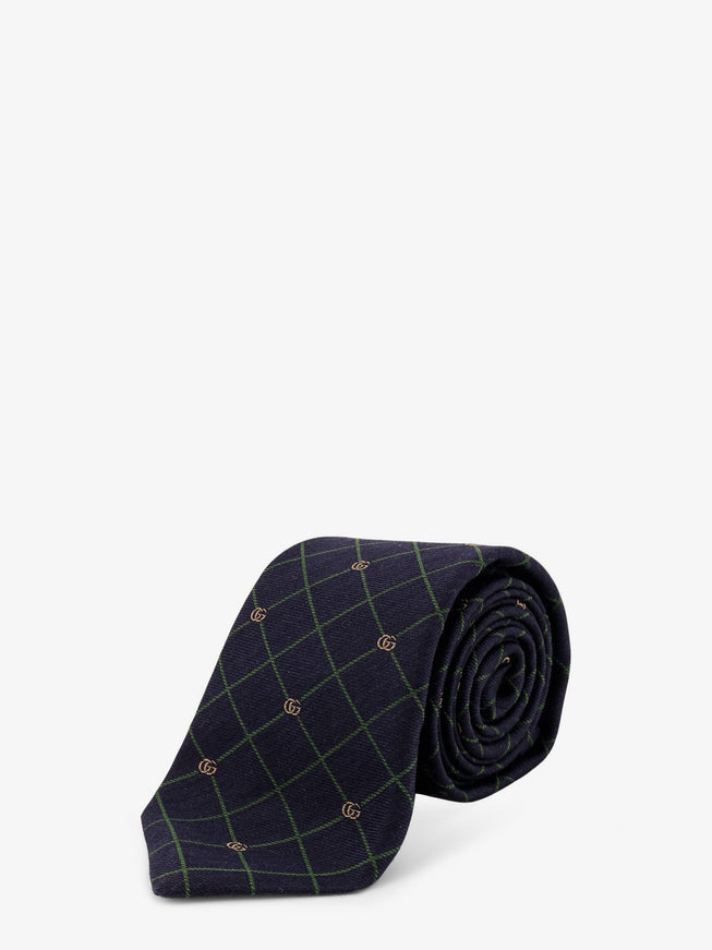 Gucci Griglia Silk And Wool Tie Uni Anthracite L Green