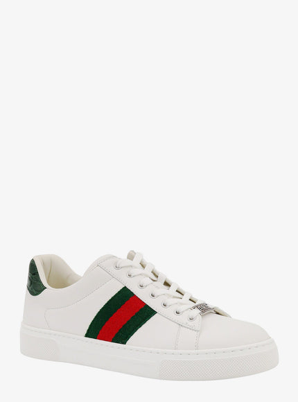 Gucci Ace Leather Sneakers With Web