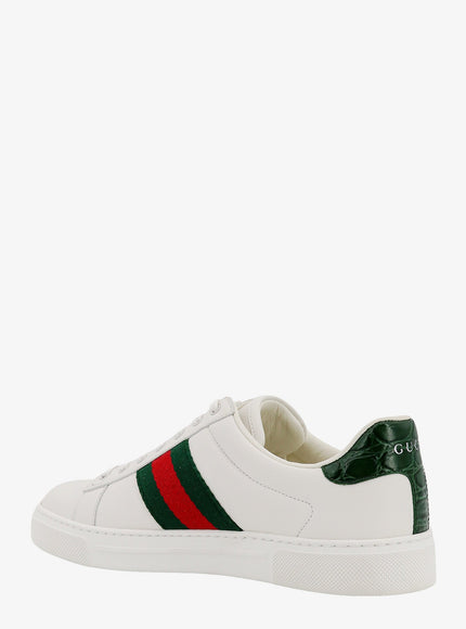 Gucci Ace Leather Sneakers With Web