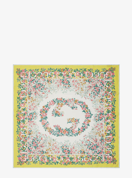 Gucci Gg Rose Silk Foulard Uni Green