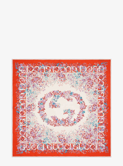 Gucci Gg Rose Silk Foulard Uni Orange